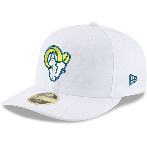 ニューエラ レディース アクセサリー 帽子 ロゴ Mens New Era White Los Angeles Rams Alternate Logomaha Low Profile 59FIFTY Fitted Hat White ホワイト