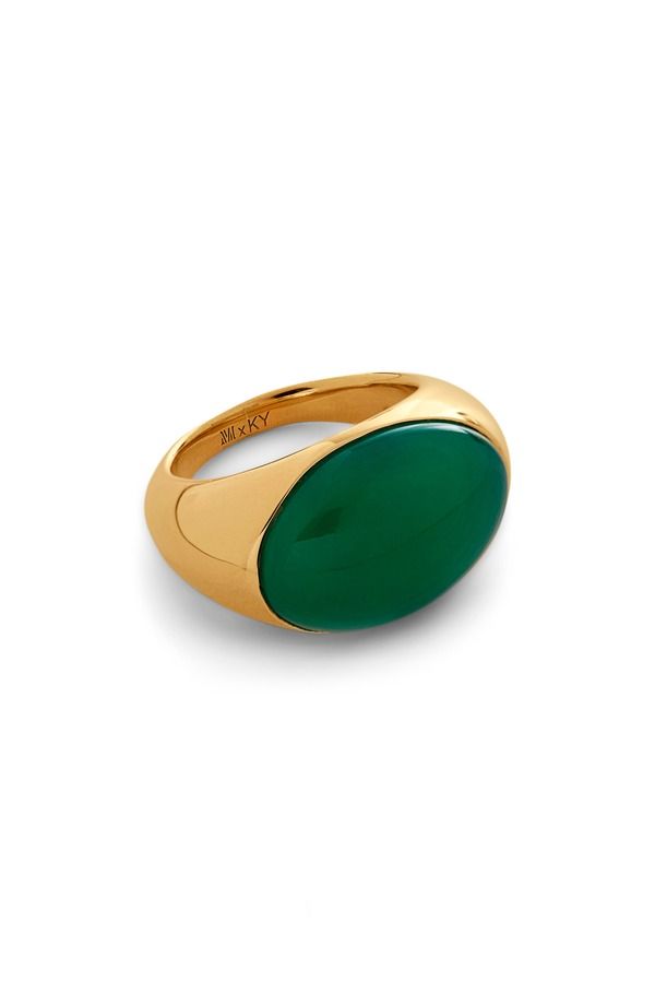 モニカヴィナダー レディース アクセサリー 指輪 Monica Vinader x Kate Young Onyx Dome Ring Yellow Gold イエロー