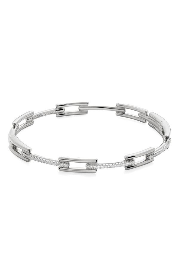 モニカヴィナダー レディース アクセサリー ブレスレット・バングル・アンクレット Monica Vinader Lab Creatediamond Signature Bangle Sterling Silver Lab Dia シルバー