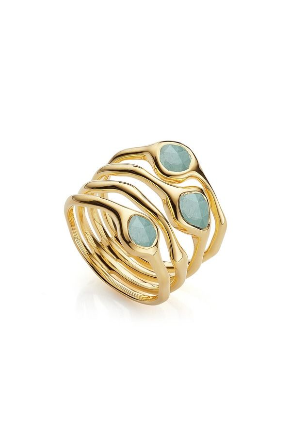 モニカヴィナダー レディース アクセサリー 指輪 Monica Vinader Siren Cluster Cocktail Ring 18Kyg Vermeil Ss