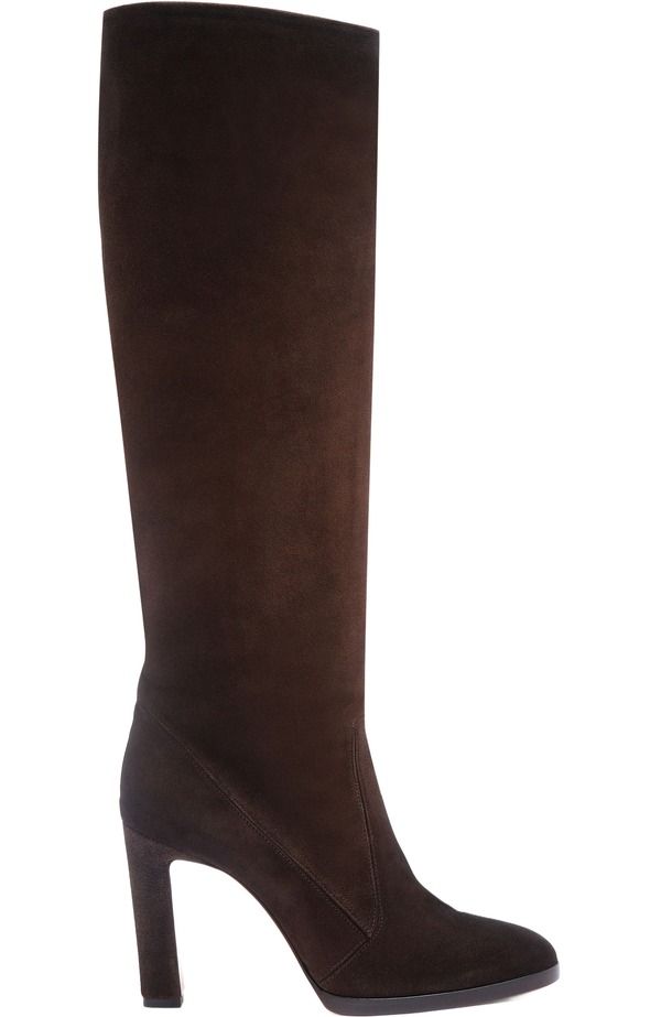 サントーニ レディース シューズ ブーツ・レインブーツ スエード ヒール Santoni Womensuede highheel boot Brown ブラウン