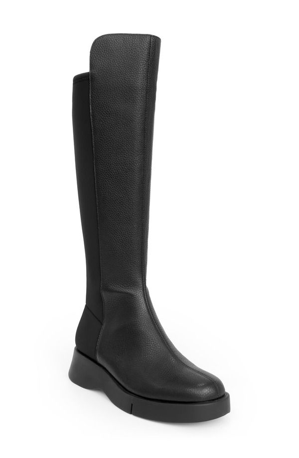エアロソールズ レディース シューズ ブーツ・レインブーツ Aerosoles Flavia Knee High Boot Black Pebbled Leather ブラック