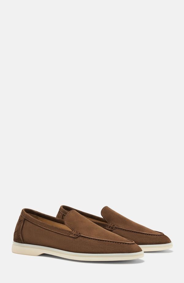 スカロッソ レディース シューズ スリッポン・ローファー SCAROSSO Ludovica Woven Loafers Chocolate Suede チョコレート