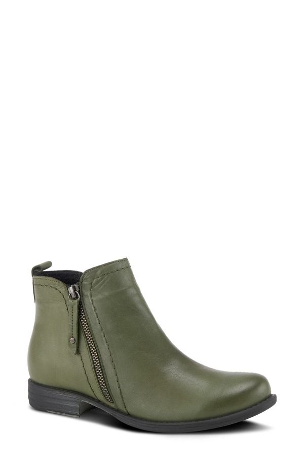 スプリングステップ レディース シューズ ブーツ・レインブーツ Spring Step Oziel Bootie Olive Green Leather グリーン