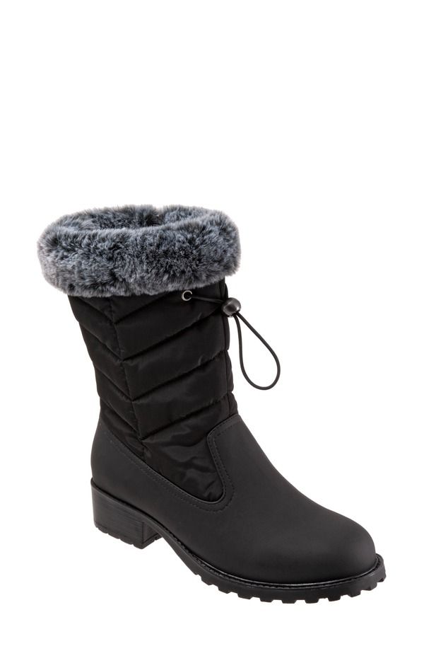 トロッターズ レディース シューズ ブーツ・レインブーツ Trotters Bryce Faux Fur Trim Winter Boot Black ブラック