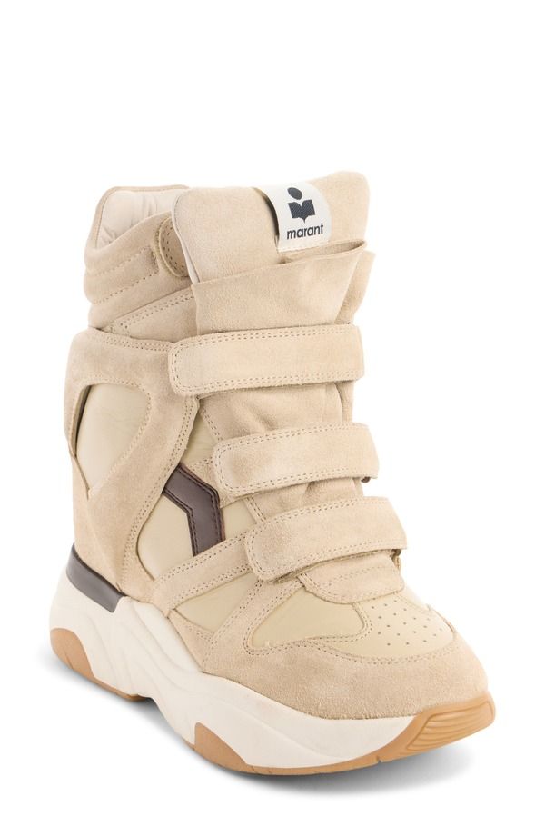イザベル マラン レディース シューズ スニーカー Isabel Marant Balskee Hidden Wedge High Top Sneaker Ecru Chocolateccl エクリュ