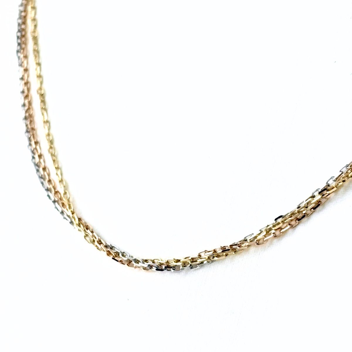 カルティエ CARTIER スリーカラーネックレス YG イエローゴールド 3連 ネックレス 750 レディース 【中古】