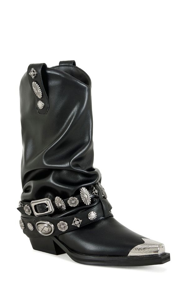 アザレア ワン レディース シューズ ブーツ・レインブーツ AZALEA WANG Ashraf Studded Western Boot Black ブラック