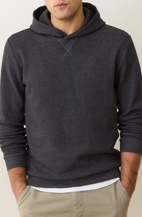 マリーン レイヤー メンズ アウター パーカー・スウェット Marine Layer Waffle Stitchoodie Charcoal チャコール