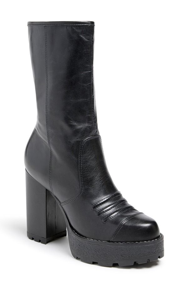 サンク セプト レディース シューズ ブーツ・レインブーツ プラットフォームブーツ プラットフォーム Cinq Sept Marley Lug Sole Platform Boot Black ブラック