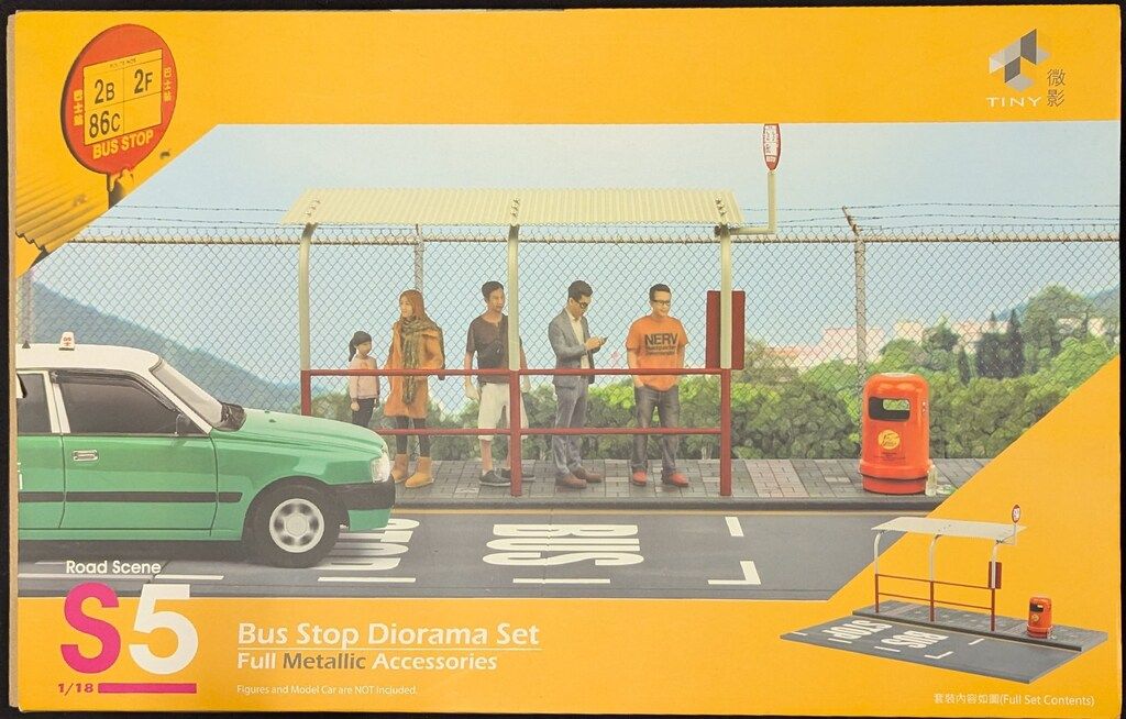 TINY Tiny City 1/18 Bus Stop Diorama set S5