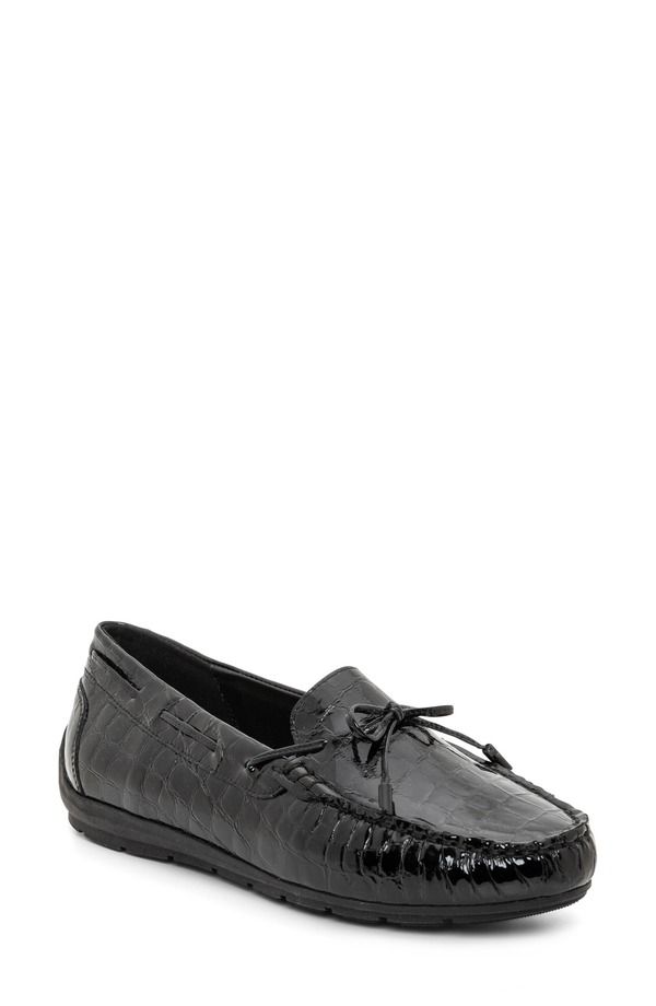 アラ レディース シューズ スリッポン・ローファー レザー aramarillo Leather Driving Shoe Glossy Black ブラック