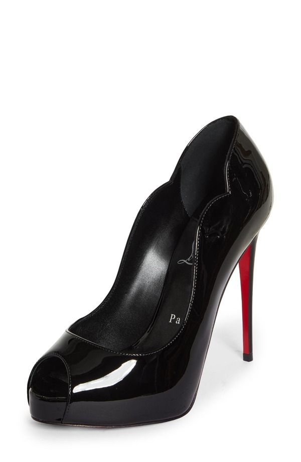 クリスチャン・ルブタン レディース シューズ パンプス Christian Louboutin Hot Chick Alta Peep Toe Slingback Pump Black ブラック