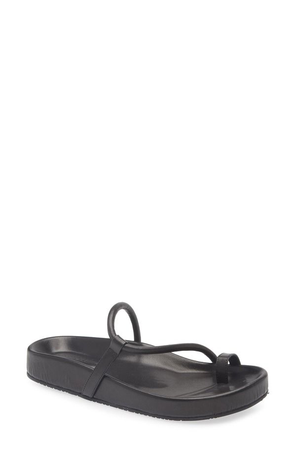 ショコラブルー レディース シューズ サンダル Chocolat Blu Zina Slide Sandal Black Leather ブラック