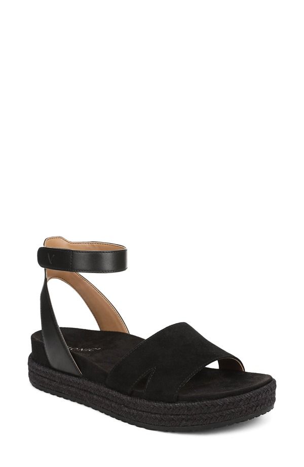 バイオニック レディース シューズ サンダル プラットフォーム アンクル Vionic Yucca Platform Ankle Strap Sandal Black ブラック