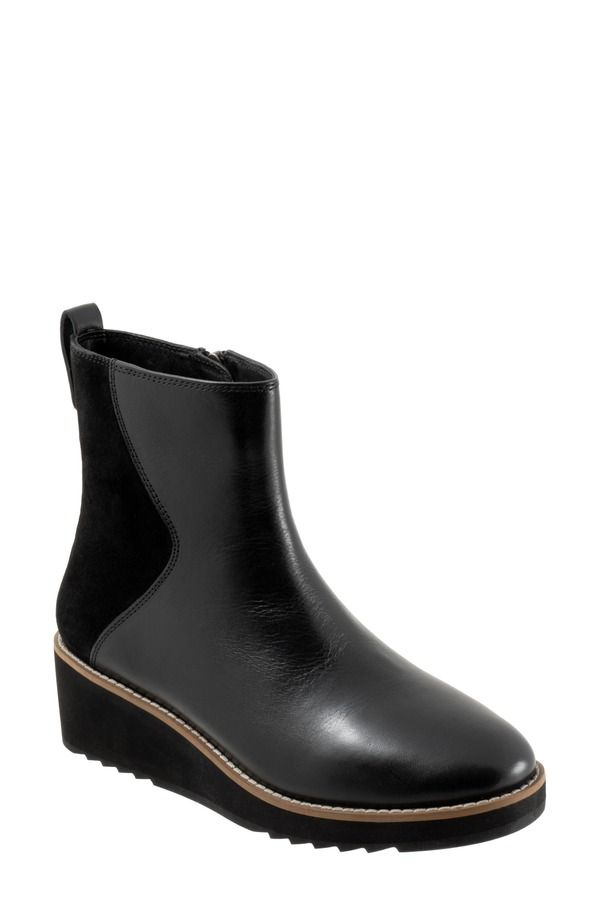 トロッターズ レディース シューズ ブーツ・レインブーツ プラットフォーム Trotters Wynona Platform Wedge Bootie Black ブラック