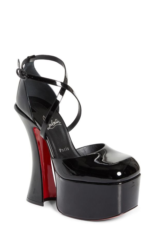 クリスチャン・ルブタン レディース シューズ パンプス プラットフォーム アンクル Christian Louboutin Aquadorcet Platform dOrsay Ankle Strapump Black Black ブラック