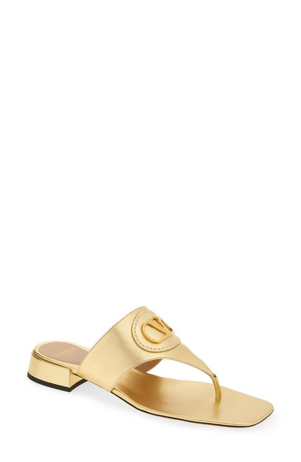 ヴァレンティノ レディース シューズ サンダル ロゴ Valentino Garavani VLOGO Sandal Antique Brass