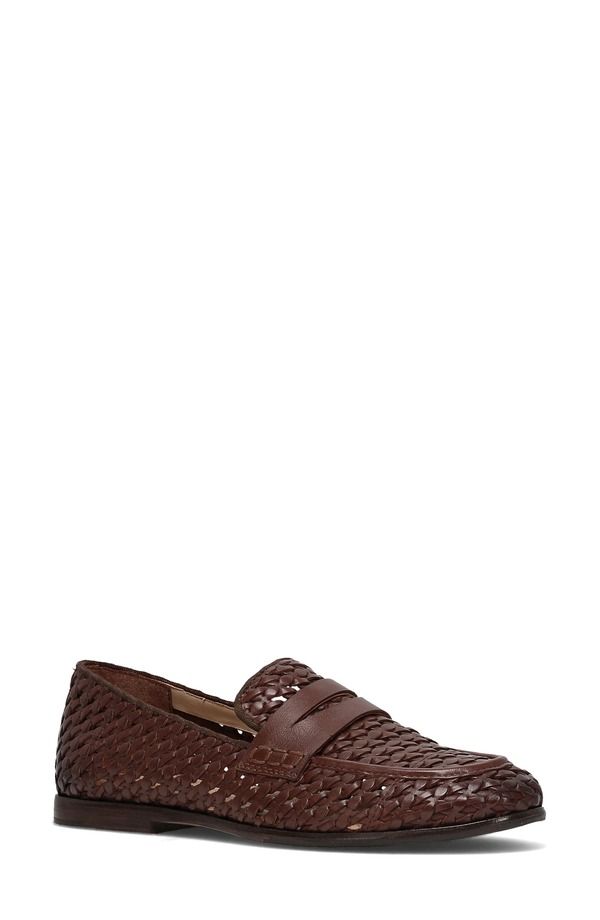 フライ レディース シューズ スリッポン・ローファー Frye Faith Woven Penny Loafer Dark Brown ブラウン