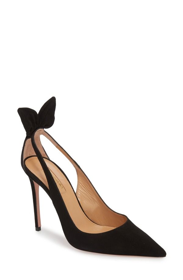 アクアズーラ レディース シューズ パンプス Aquazzura Bow Tie Pointed Toe Pump Black ブラック