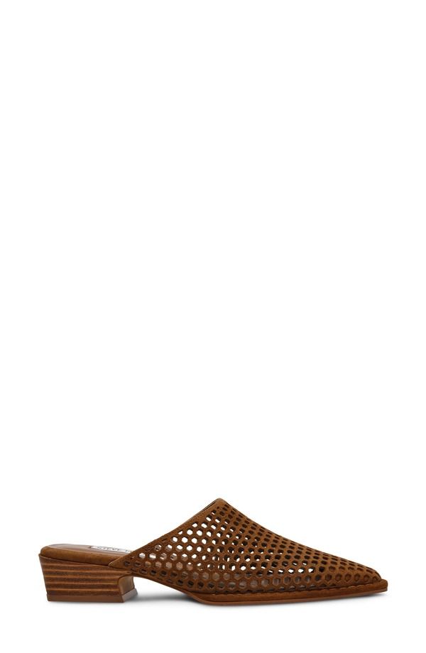 スティーブ マデン レディース シューズ ヒール Steve Madden Dessa Perforated Mule Cognac
