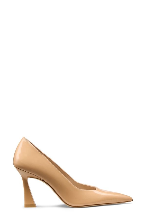 スチュアート ワイツマン レディース シューズ ヒール レザー Stuart Weitzman Vinnie 85 Patent Leather Pointed Toe Pump Adobeige ベージュ