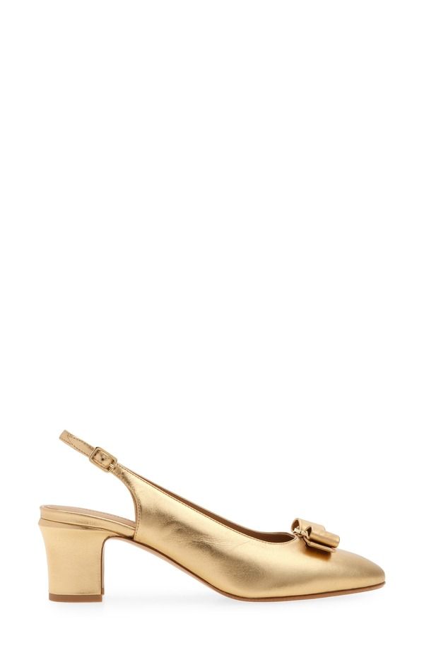 フェラガモ レディース シューズ パンプス FERRAGAMO Vetty Slingback Pump Gold Lux Fondo Beige Biscotto ベージュ
