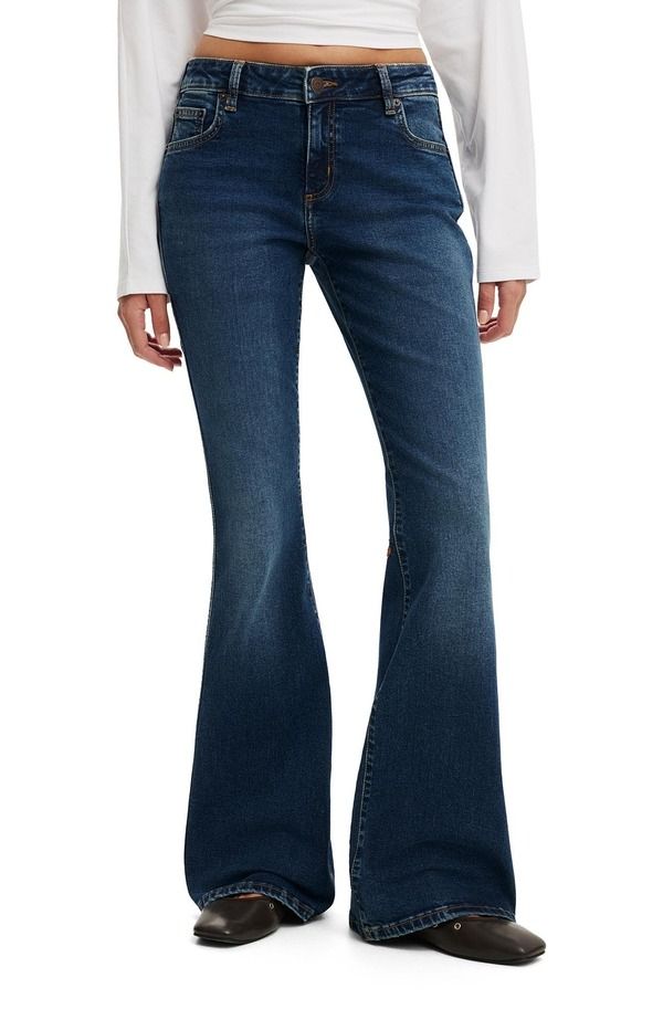コットンオン レディース シューズ ブーツ・レインブーツカット Cotton Womens Mid Rise Bootcut Jean Solace Blue ブルー