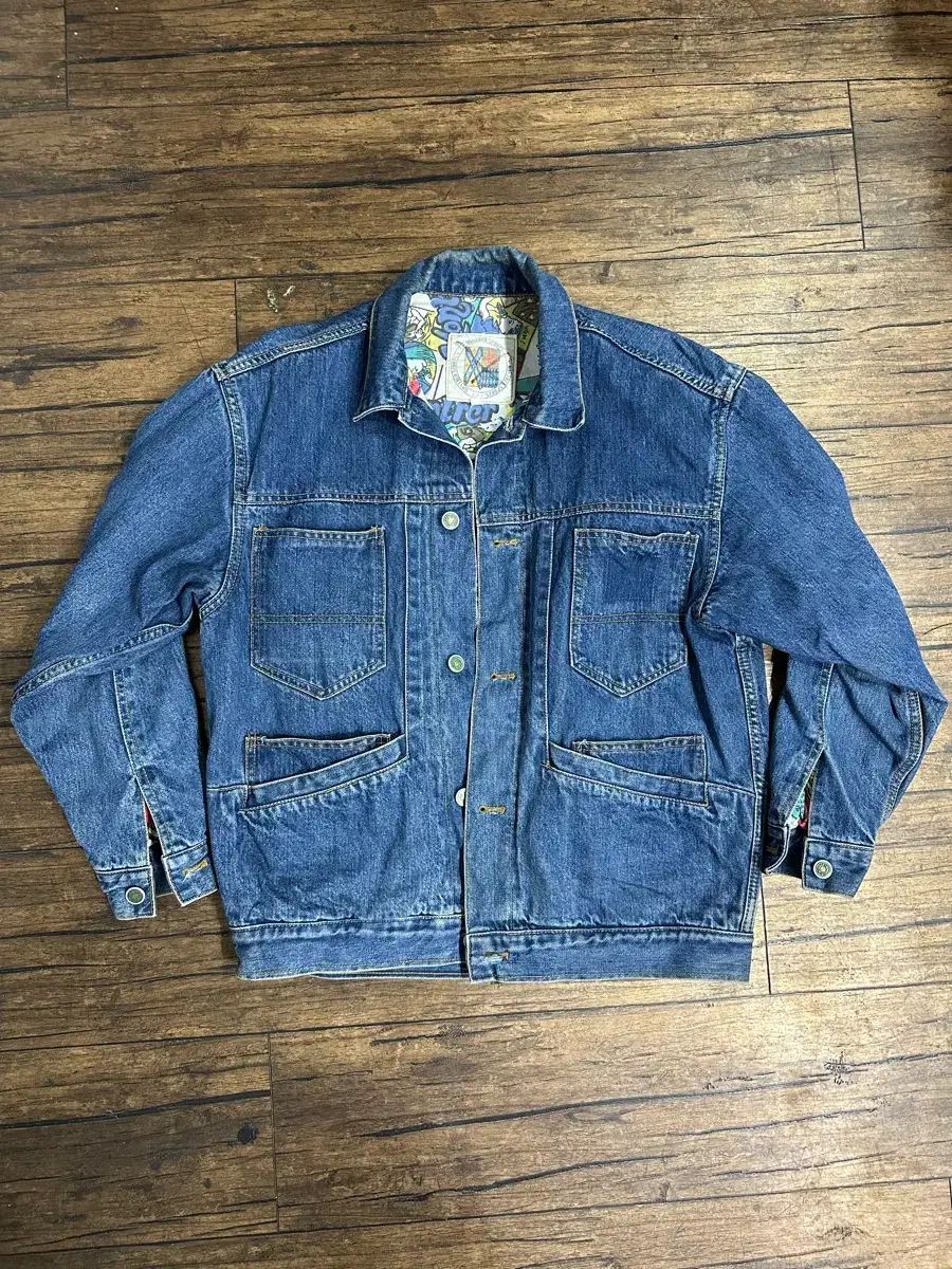 90s Montreal Comic Denim Jacket Lサイズ