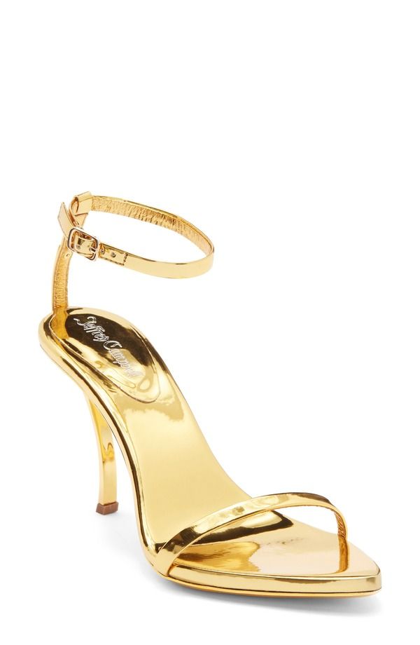 ジェフリー キャンベル レディース シューズ ヒール サンダル アンクル Jeffrey Campbell Obsession Ankle Strap Sandal Gold Patent Gold ゴールド