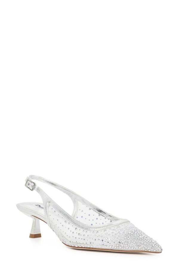 デューンロンドン レディース シューズ ヒール Dune London Ciana Slingback Pointed Toe Kitten Heel Pump Silver シルバー