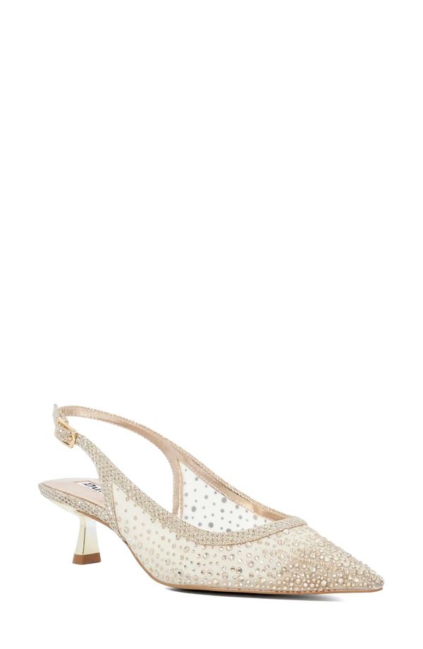 デューンロンドン レディース シューズ ヒール Dune London Ciana Slingback Pointed Toe Kitten Heel Pump Gold ゴールド