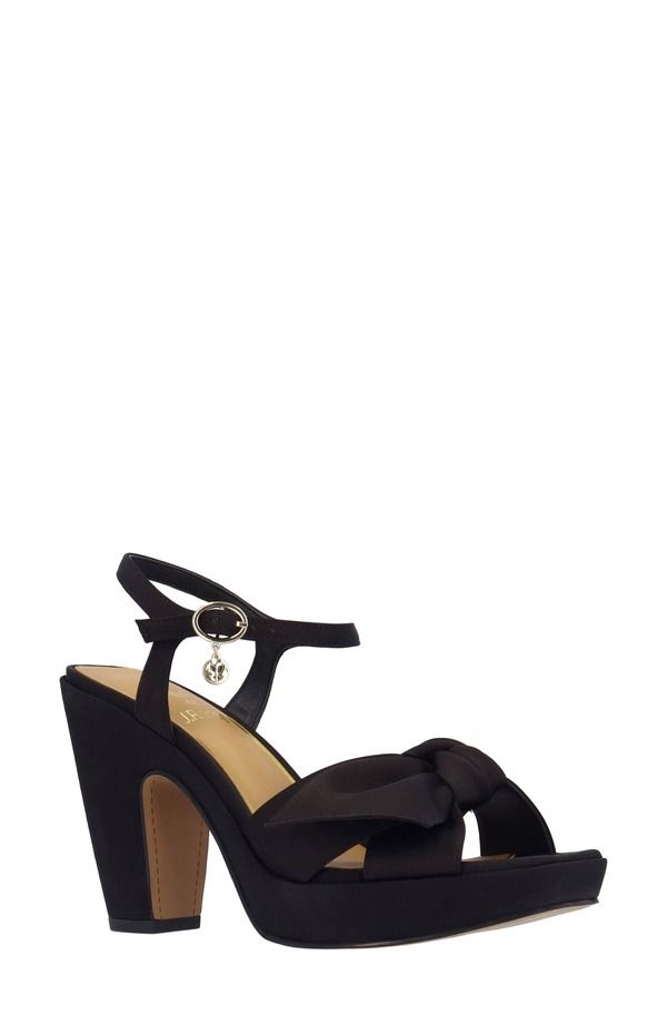 ジェイレニー レディース シューズ ヒール プラットフォーム サンダル アンクル J Rene Burkett Ankle Straplatform Sandal Black ブラック