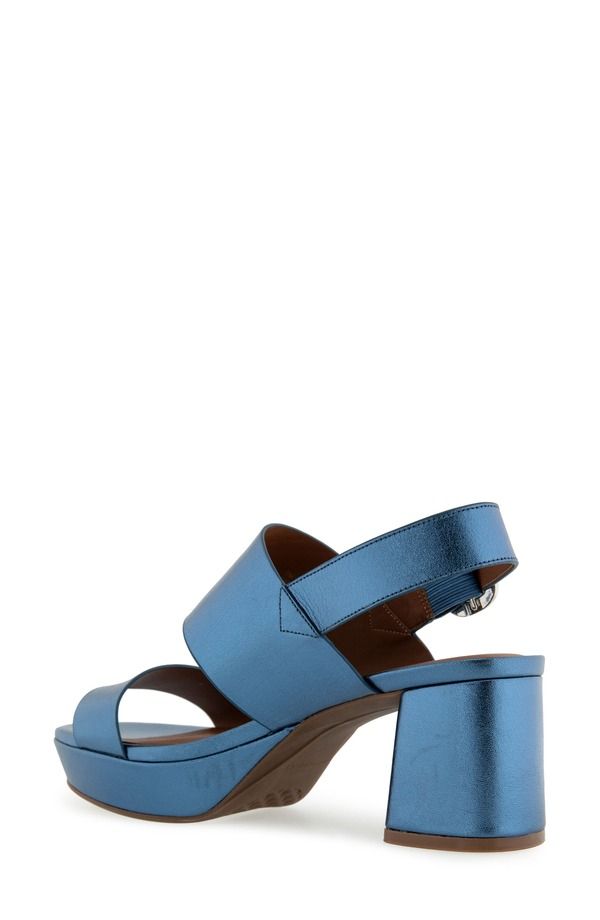 エアロソールズ レディース シューズ ヒール プラットフォーム サンダル Aerosoles Camera Platform Sandal Blue Metallic Leather ブルー