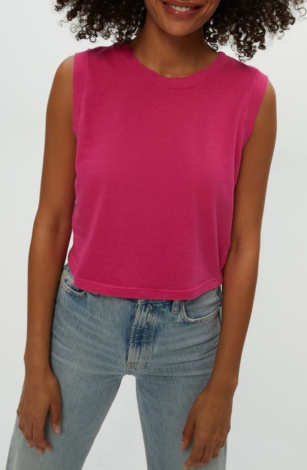 マイケルスターズ レディース トップス シャツ クルーネック コットン Michael Stars Johnnie Crewneck Cotton Tank Pitaya