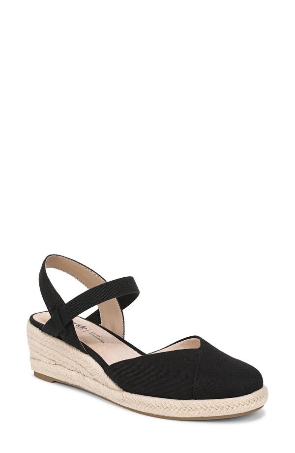 ライフストライド レディース シューズ サンダル プラットフォーム LifeStride Pilar Slingback Espadrille Platform Wedge Sandal Black ブラック