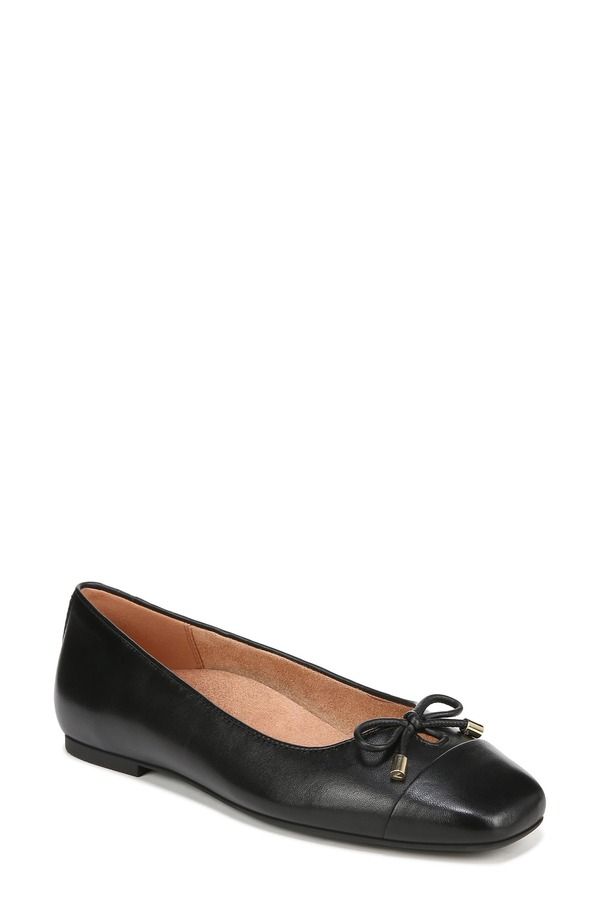 バイオニック レディース シューズ パンプス キャップ Vionic Klara Cap Toe Flat Black Nappa Lthr ブラック