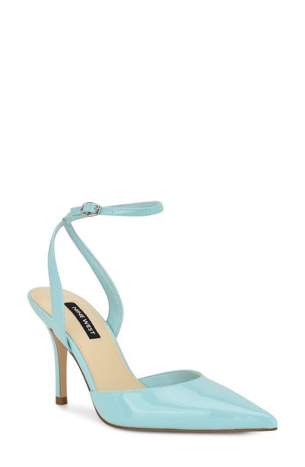 ナインウェスト レディース シューズ ヒール アンクル Nine West Granankle Strapointed Toe Pump Light Blue ブルー