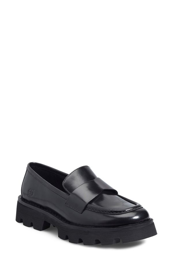 バーン レディース シューズ スリッポン・ローファー Brn Sigge Lug Sole Loafer Black Brush Off ブラック
