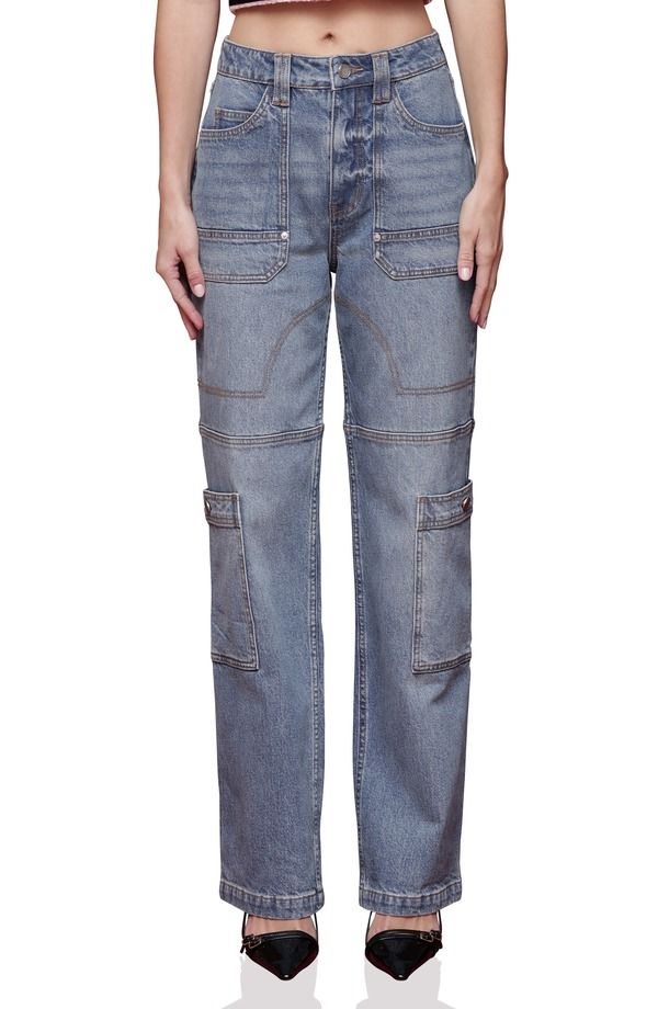 アヴェックレフィーユ レディース ボトムス デニムパンツ ストレート ジーンズ Avec Les Fillestraight Leg Carpenter Jeanswan Wash