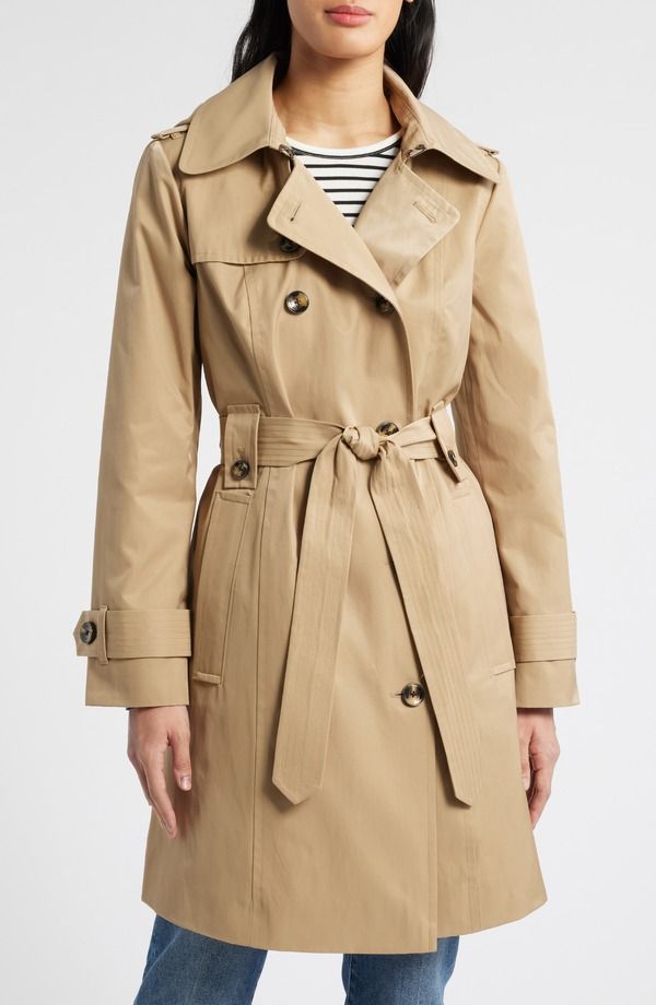 ロンドンフォグ レディース アウター ジャケット・ブルゾン コート London Fog Missy Hooded Belted Trench Coat Khaki カーキ