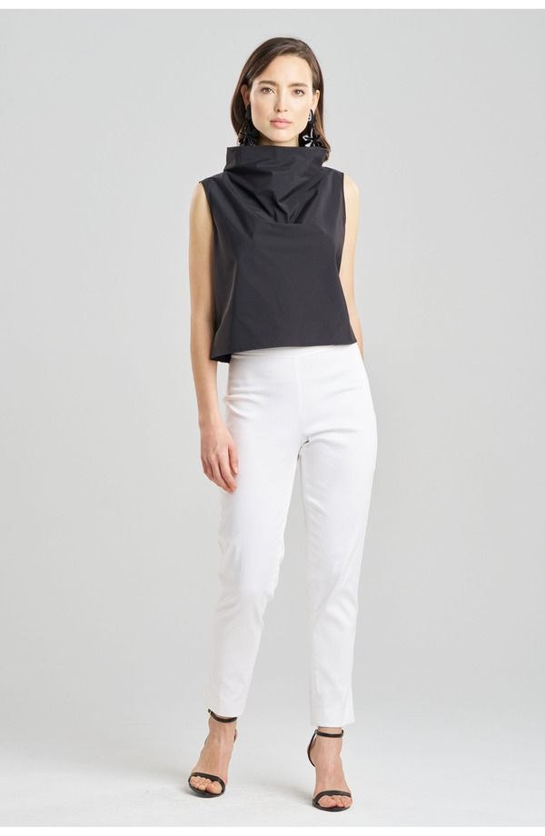 ナトリ レディース トップス シャツ Natori TECHNO POPLIN Crop Funnel Top Black ブラック