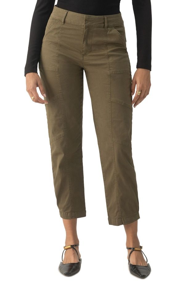 サンクチュアリー レディース ボトムス レギンス パンツ コットン Sanctuary Sahara Tapered Stretch Cotton Utility Pants Burnt Olive オリーブ