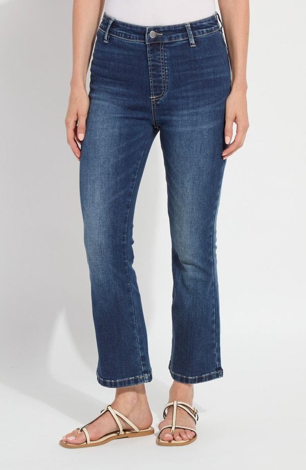 リジー レディース ボトムス デニムパンツ アンクル ジーンズ Lyssestelle PullOn Flare Ankle Jeans Dark Mid Wash