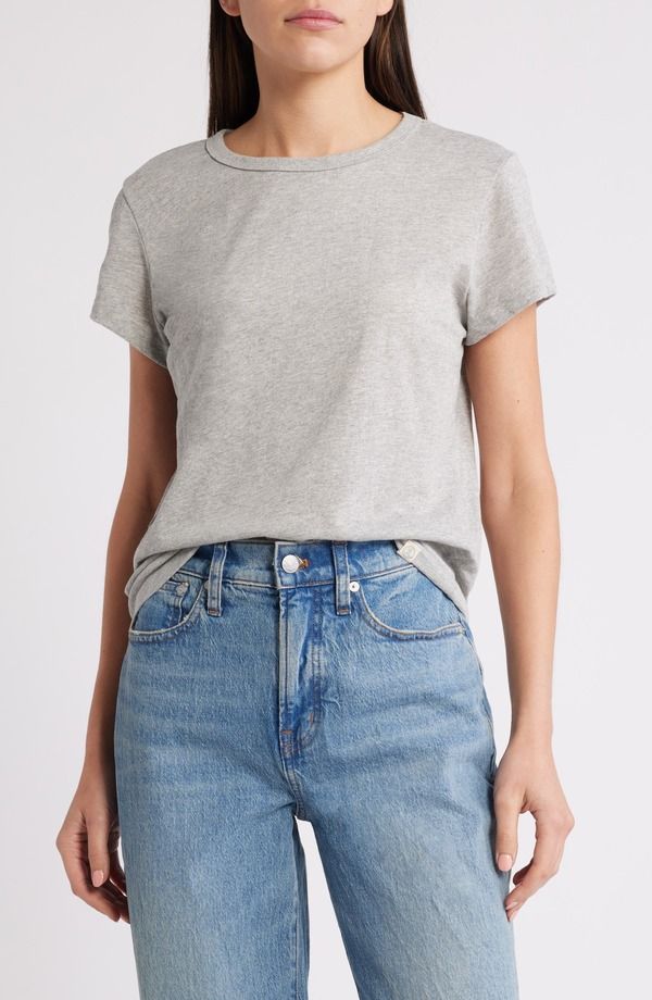 マリーン レイヤー レディース トップス Tシャツ クルーネック Marine LayereSpun Signature Crewneck TShirt Light Heather Grey グレー