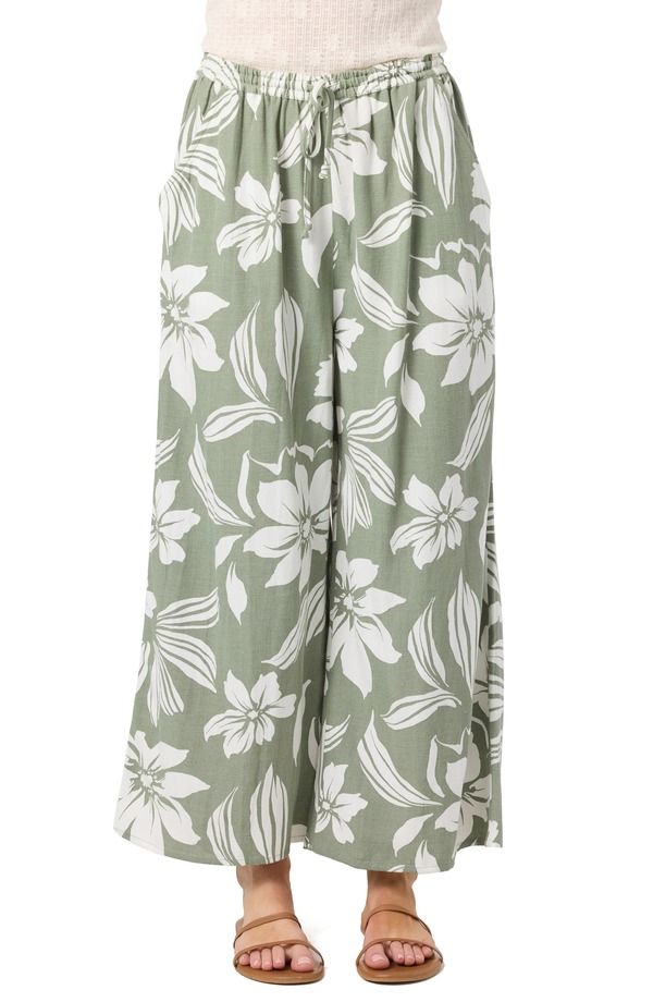 オニール レディース ボトムス レギンス ワイドレッグ フラワー柄 パンツ アンクル フラワー ONeill Rosalie Floral Wide Leg Ankle Pantsea Spray