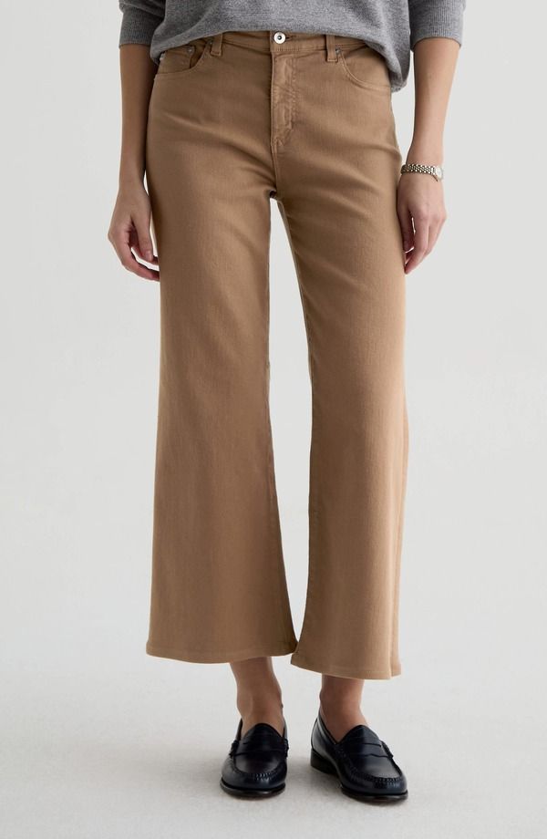 エージー レディース ボトムス デニムパンツ ワイドレッグ アンクル ジーンズ AG Saige Mid Rise Ankle Wide Leg Jeans Melange Stone ストーン 22,484円