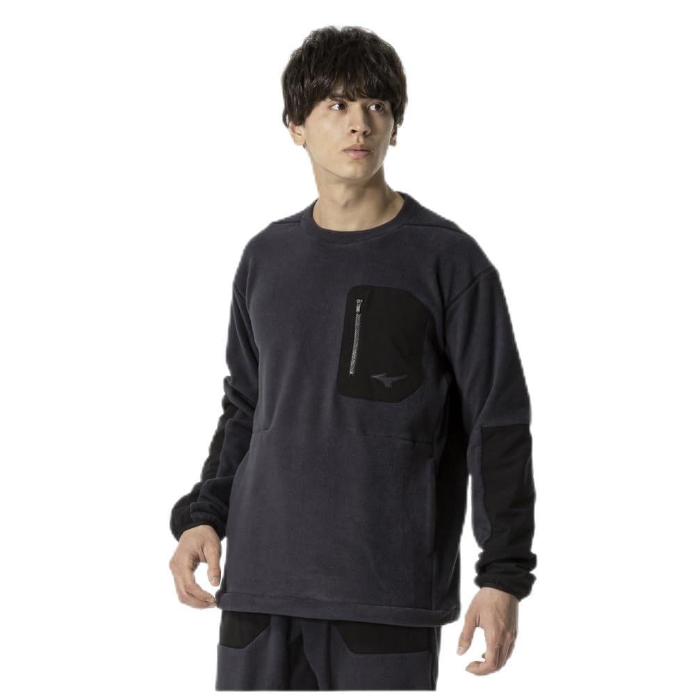 新品 トレーニングウエア プルーフフリース クルーネック 撥水 保温 32MCB559 ブラック L