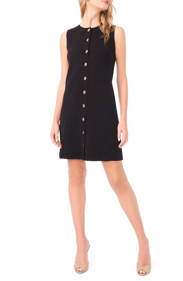 テッドベーカー レディース トップス ワンピース ミニ ノースリーブ Ted Baker Loisleeveless ButtonUp Minidress Rich Black ブラック