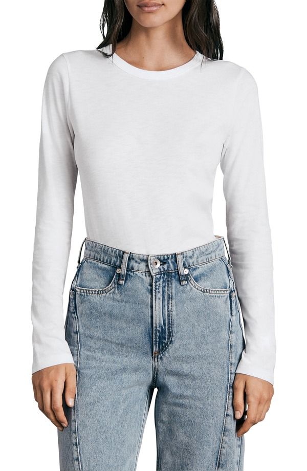 ラグアンドボーン レディース トップス Tシャツ rag bone The Long Sleeve Tee Brightwht